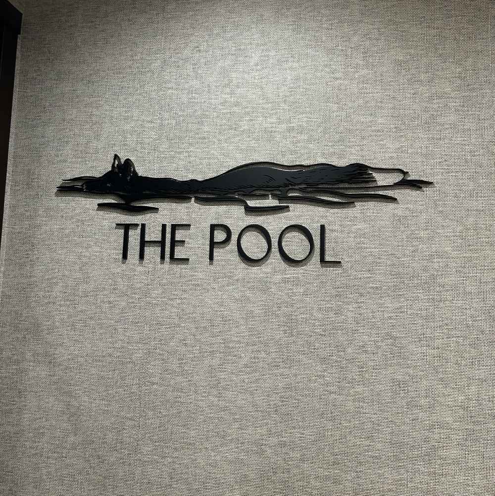 The fox logo at the pool of Skaneateles Fields Resort & Spa