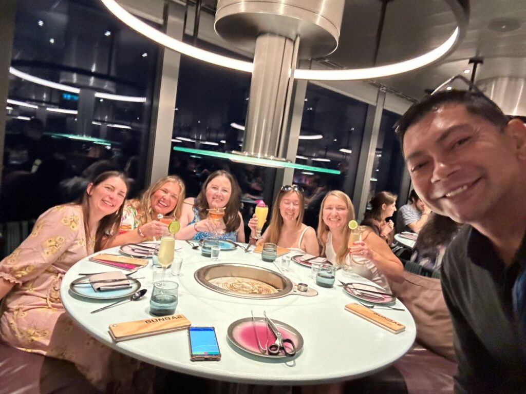 Gunbae is a Korean BBQ-style restaurant onboard Virgin Voyages’ Scarlet Lady