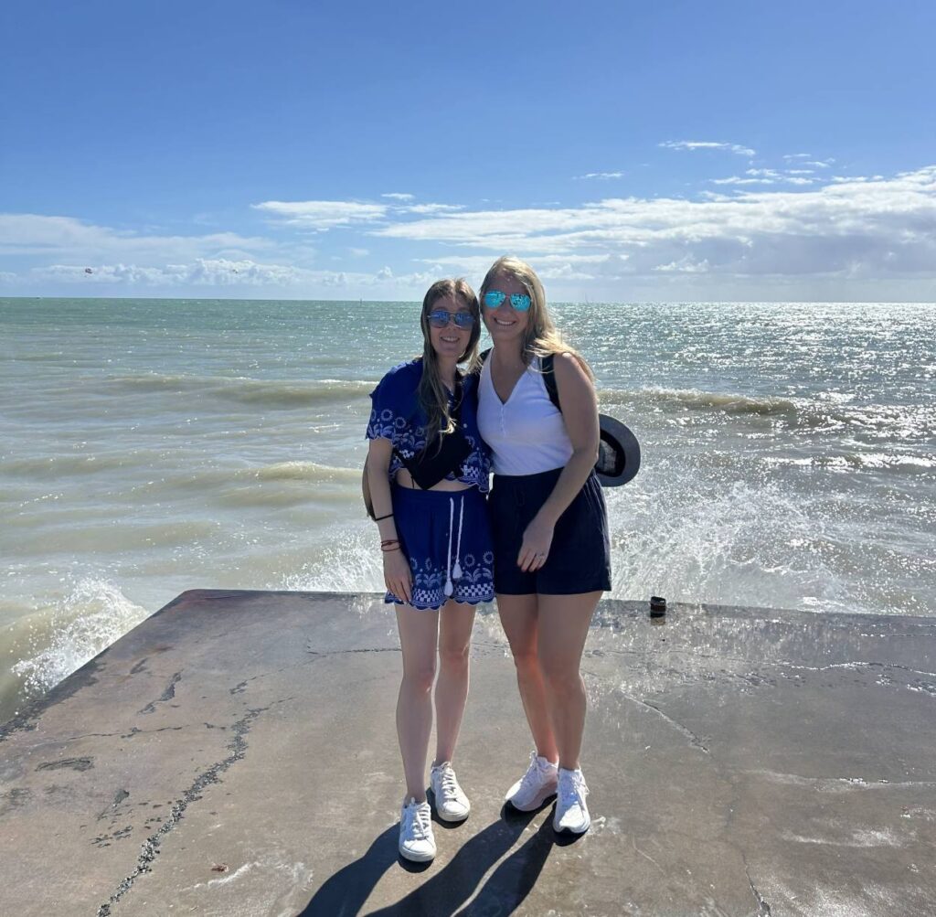 Friends on a cruise trip on Virgin Voyages’ Scarlet Lady