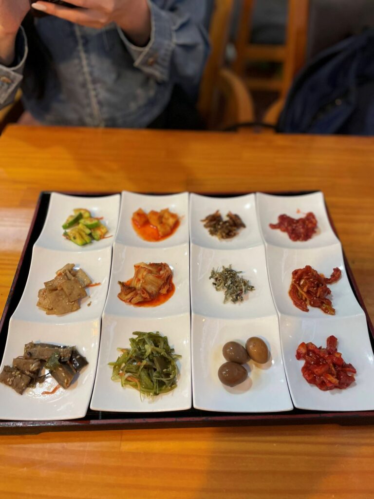 A food platter displaying the cuisine of South Korea.
