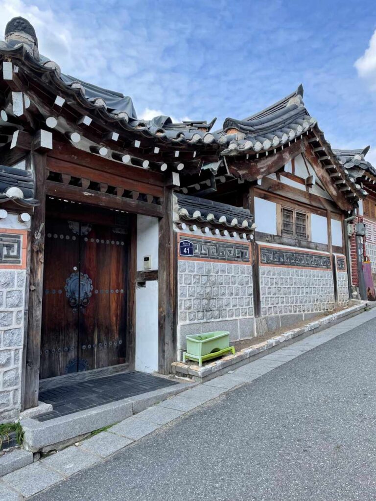 A traditional 19th century house, known as hanok, spotted at Bukchon Hanok Village, SEoul.