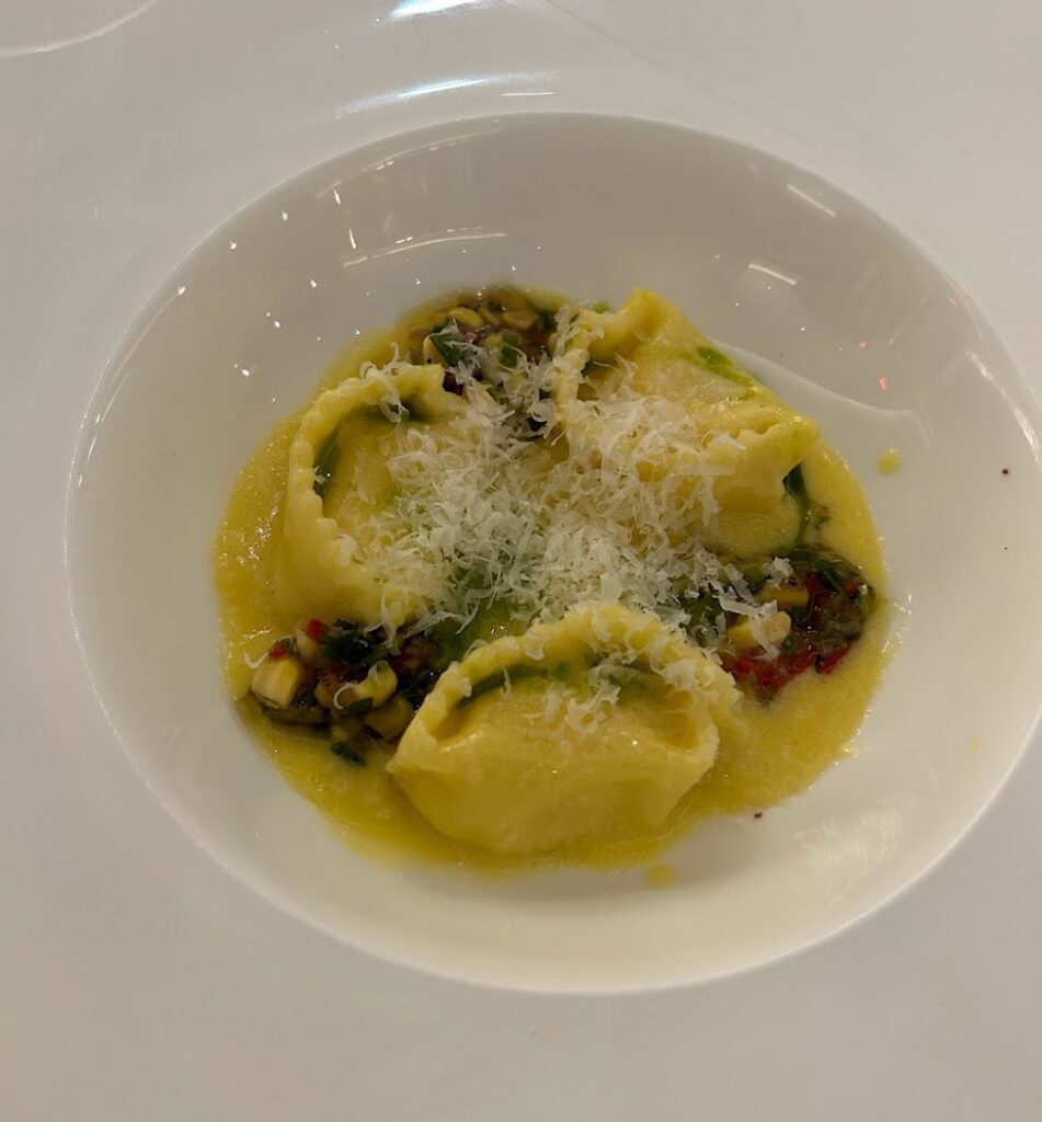 a dish served in the restaurant of Delta One Lounge for member travelers at JFK.