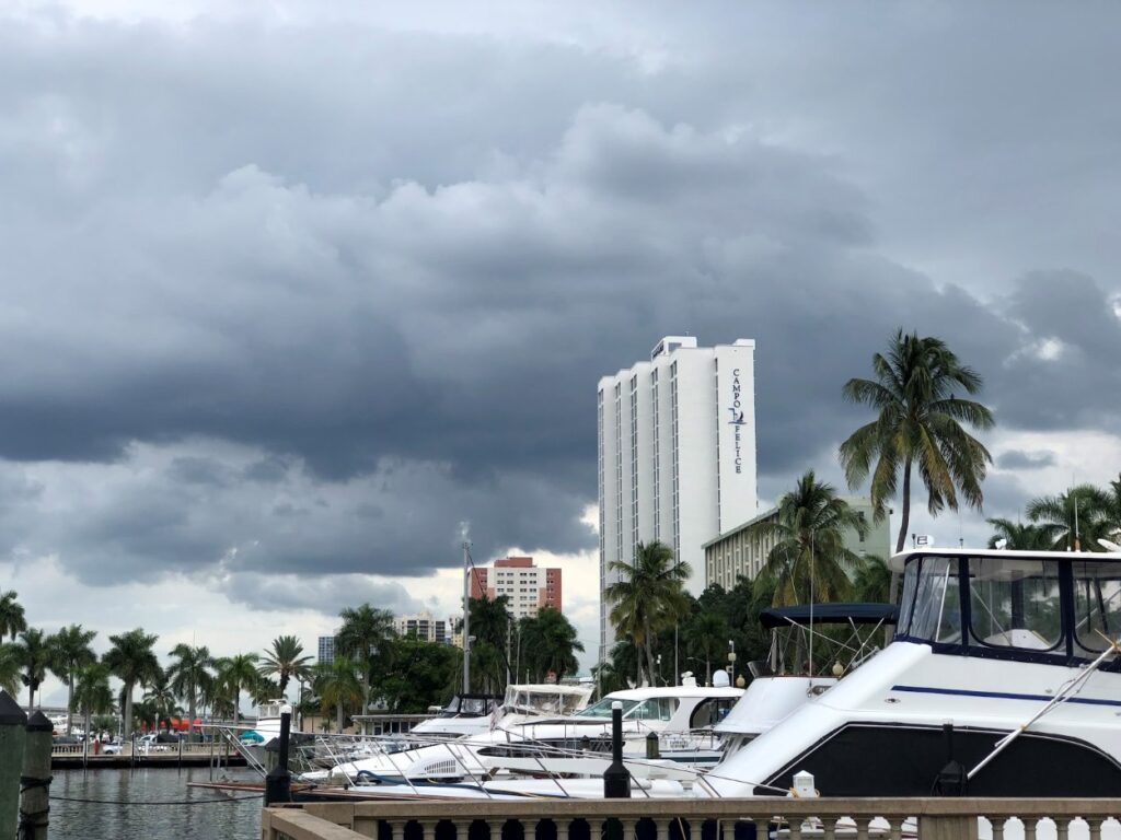 Waterfront skyline of Fort Myers showcasing scenic river views and city charm.