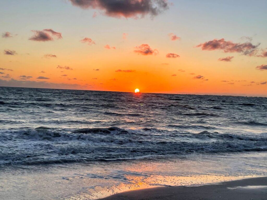Sunset over North Captiva Island with pastel skies and calm shoreline