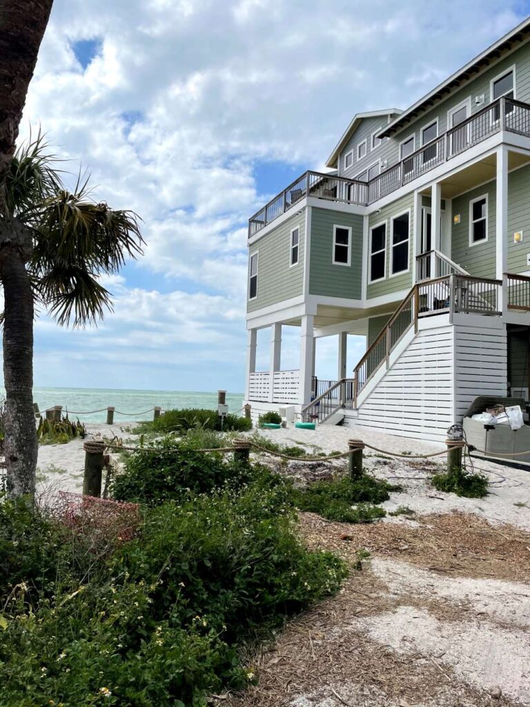 Beachfront vacation rental home on North Captiva Island with private boardwalk access