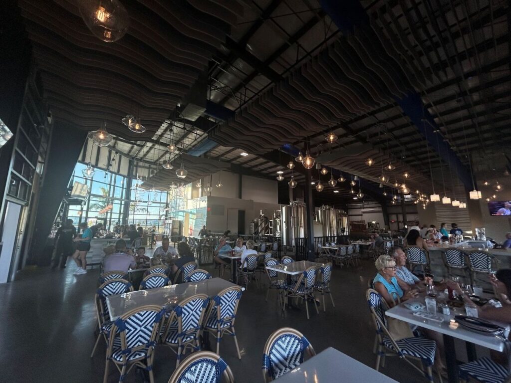 The open and airy interiors of Resurgence Brewing Co. in Fort Myers, Florida