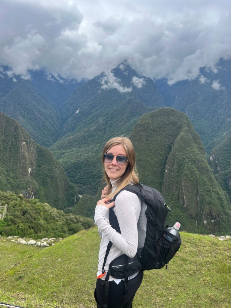 Breathtaking panoramic view of Machu Picchu from a high vantage point