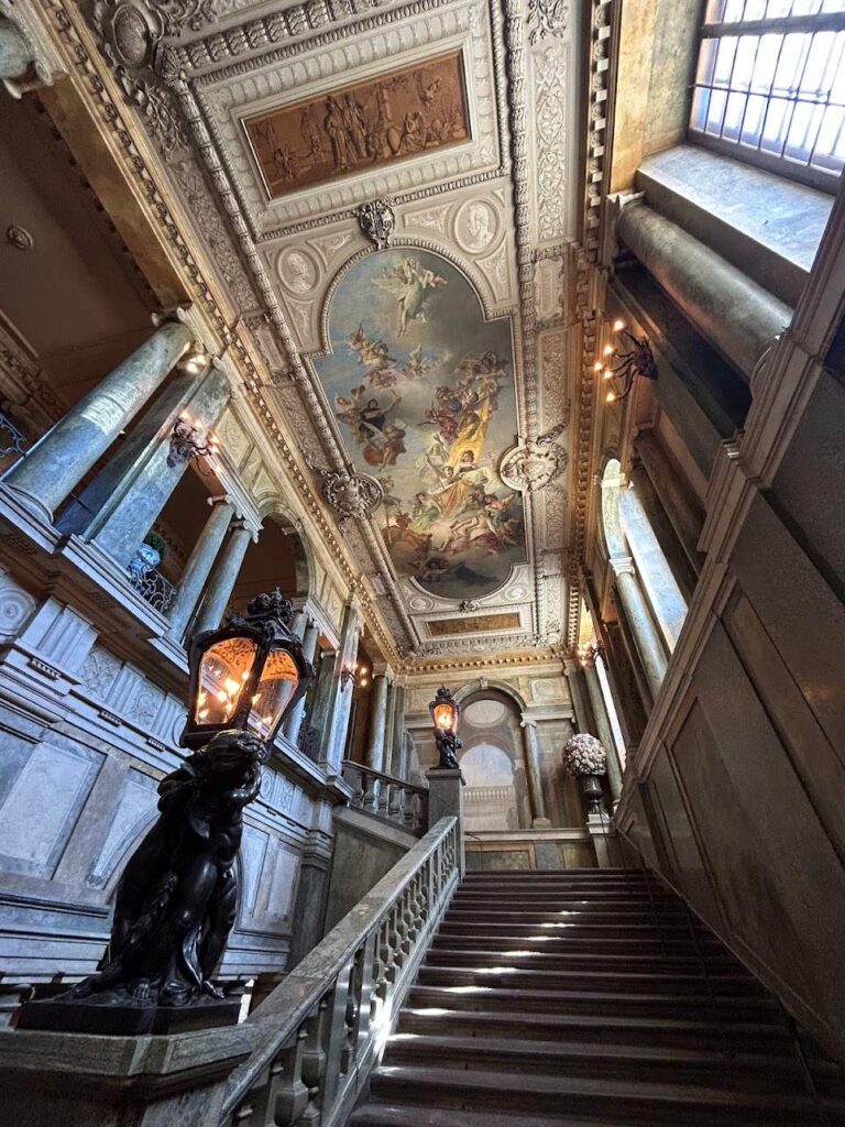 Grand ceremonial hall inside Stockholm Palace showcasing historic royal décor