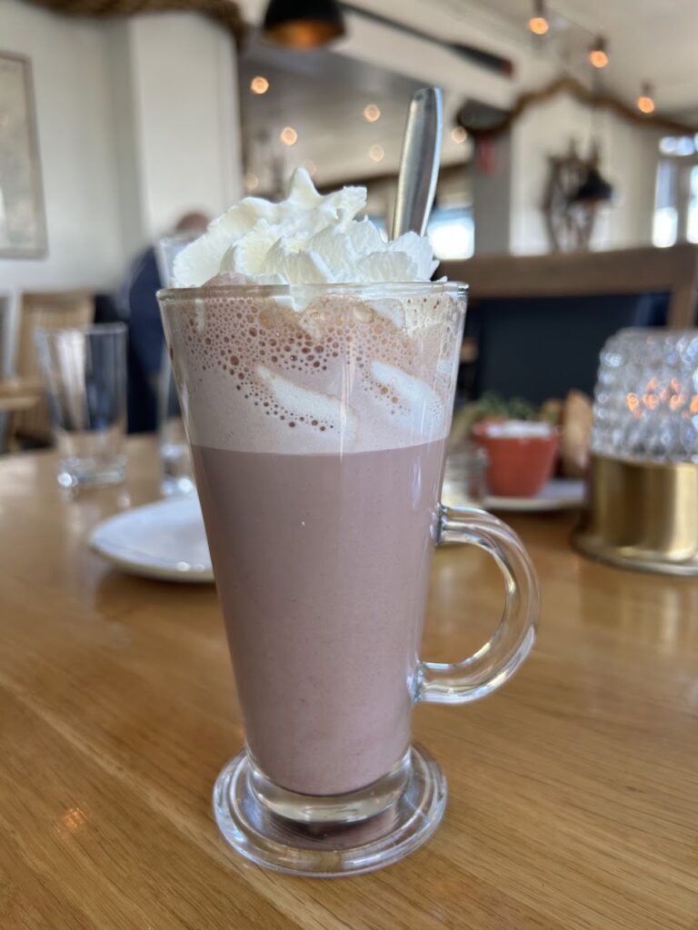 A cold beverage served at Hamnkrogen on a Vaxholm visit.