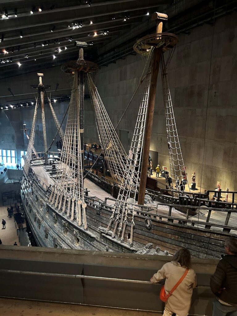 Historic Vasa ship exhibit inside Vasa Museum in Stockholm