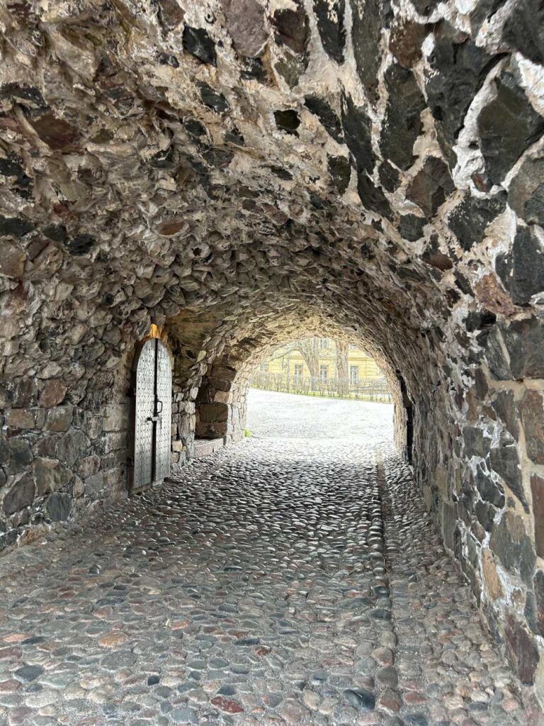 Walking through centuries-old tunnels and fortress grounds at Suomenlinna Fortress