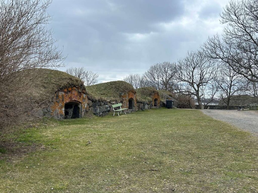 stone cottages in the fort complex of Suomenlinna