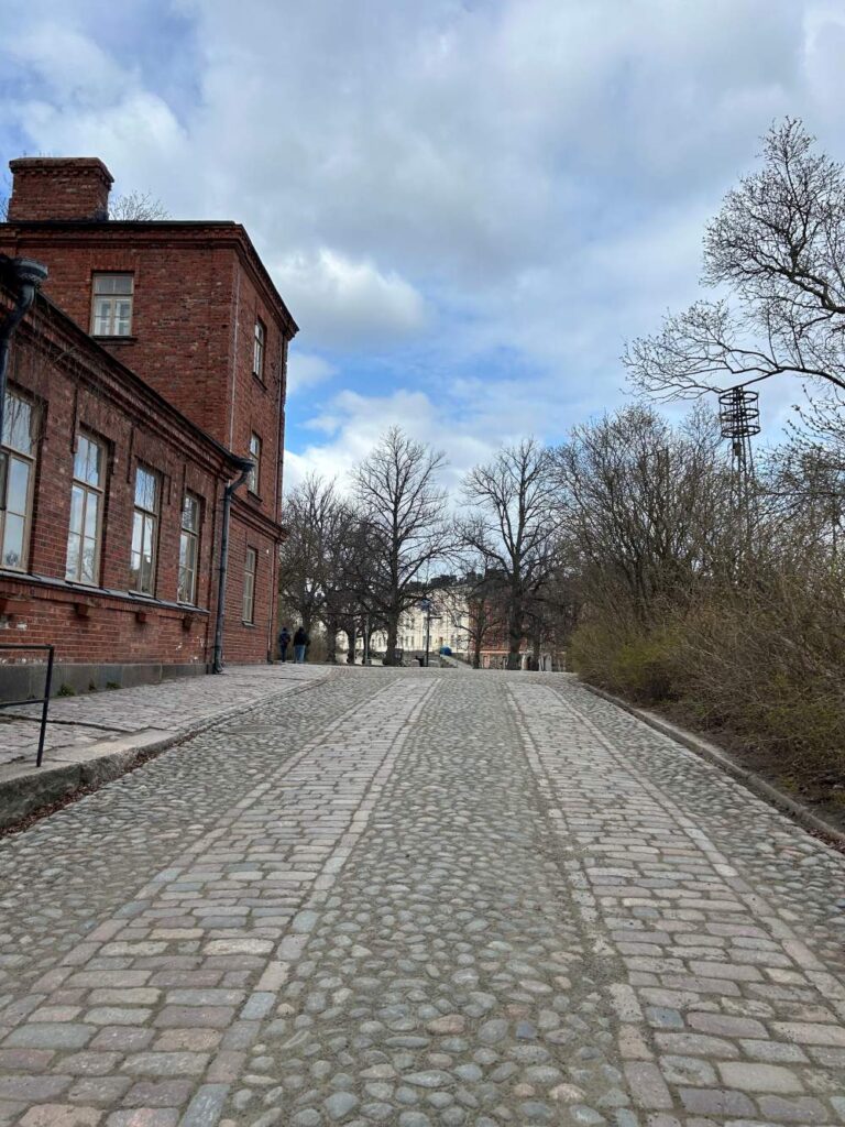 Historic stone walls of Suomenlinna Fortress overlooking the Baltic Sea