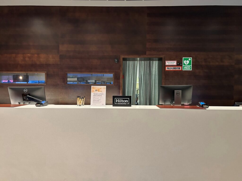 The lobby of Hilton Helsinki Kalastajatorppa , one of the best luxury stays in Kelsinki