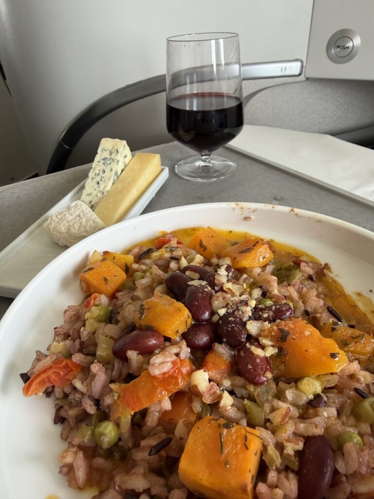 The lunch menu offered on the business class of Air France was designed by Michelin-starred chef Régis Marcon.