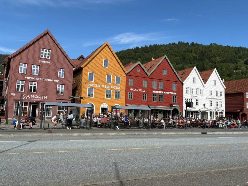 Historic waterfront architecture at Bryggen showcasing Bergen's maritime heritage