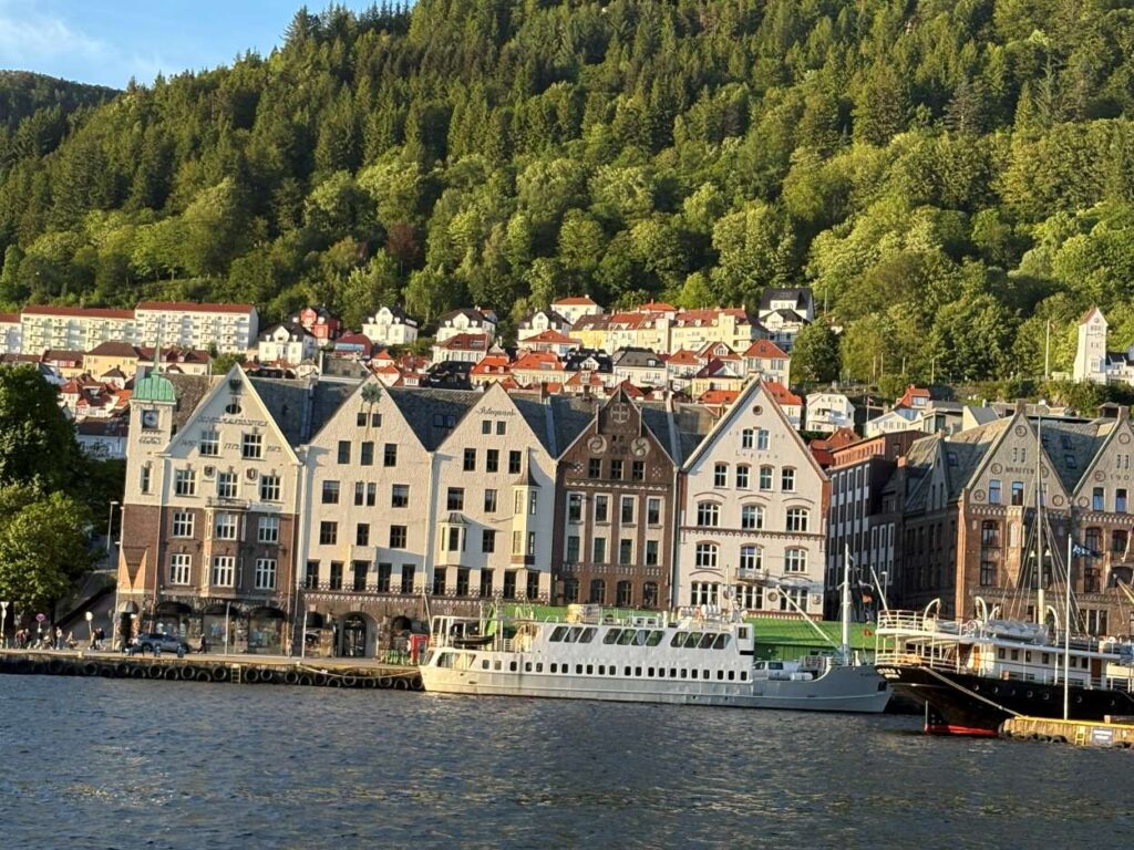 Narrow alleyways between the historic wooden buildings of Bryggen