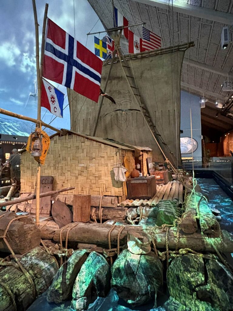Historic Kon-Tiki raft preserved in Oslo's famous museum.