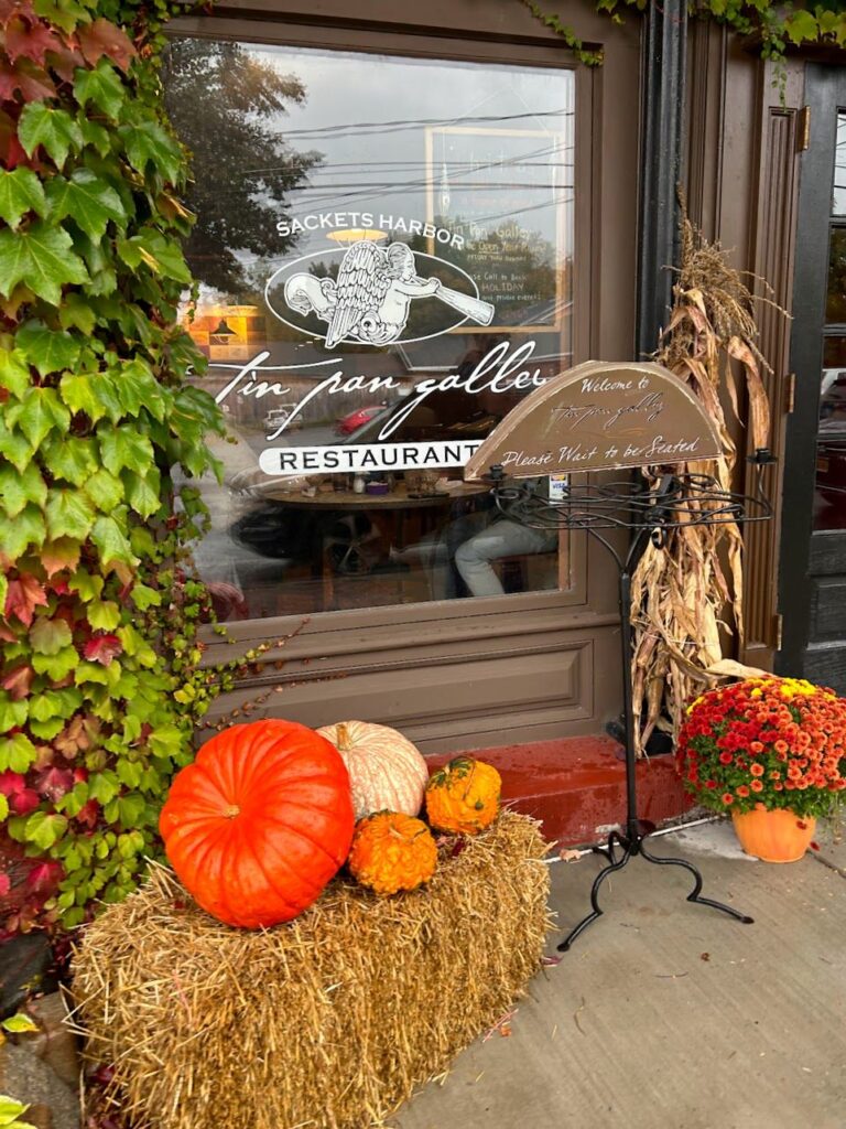 Charming restaurant housed in a historic 19th-century building at Tin Pan Galley in Sackets Harbor