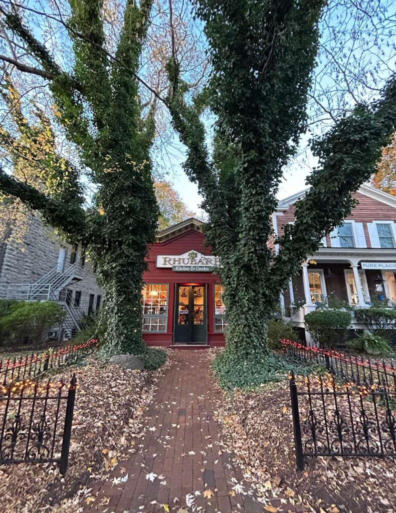 Historic streets and seasonal colors in Skaneateles during the Syracuse fall season.