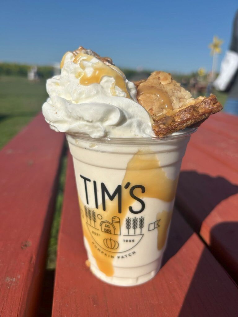A dessert served at Tim’s Pumpkin Patch during a fall visit