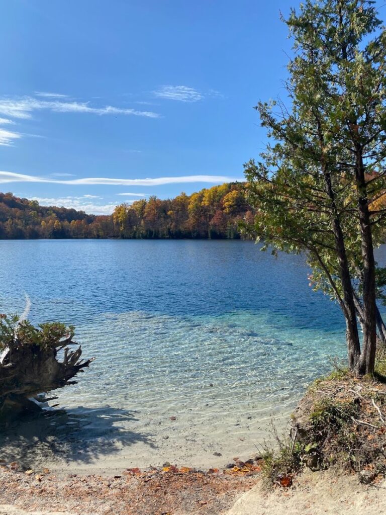Green Lakes State Park showcasing some of the most beautiful Syracuse fall scenery.