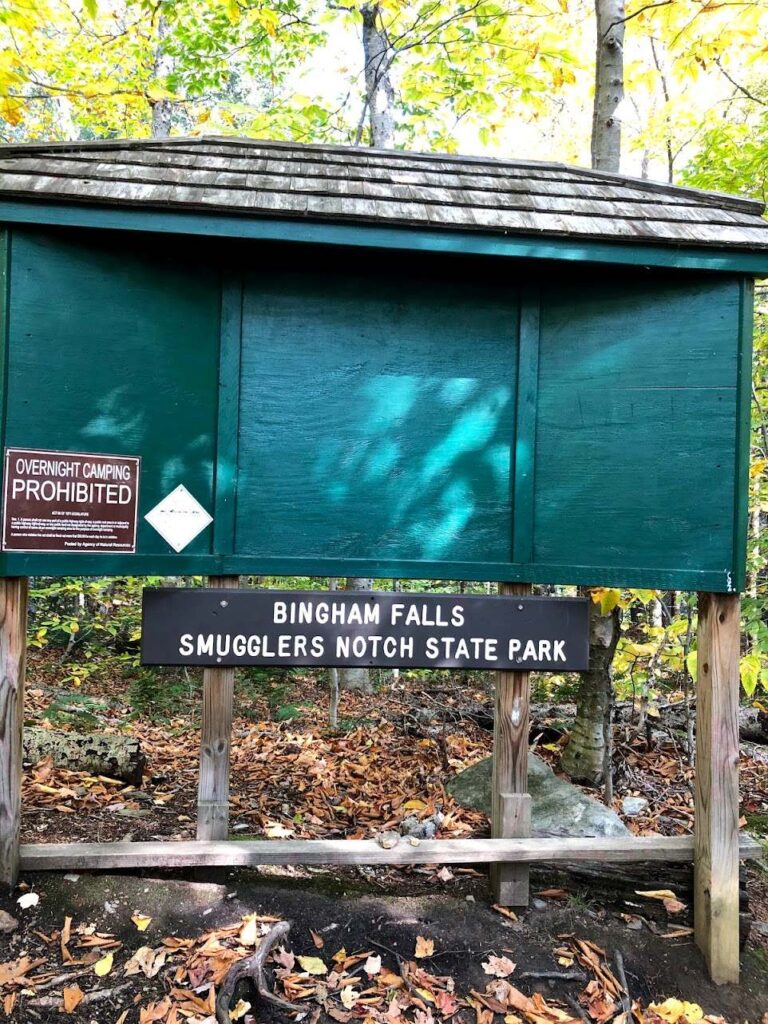 Way to Bingam Waterfalls at Smugglers’ Notch, Vermont