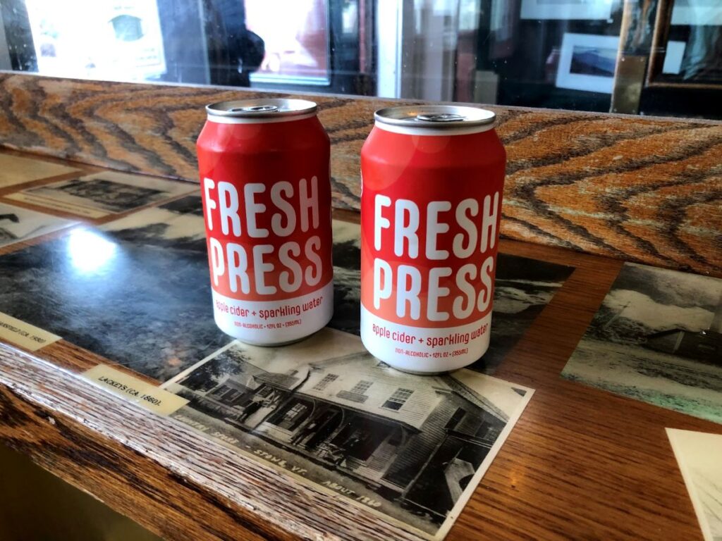 Craft beers served at a local bar in Stowe Village, Vermont