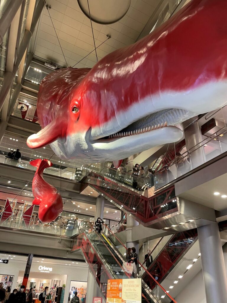 A seafood store in Kuromon Ichiba Market visited on an Osaka Trip