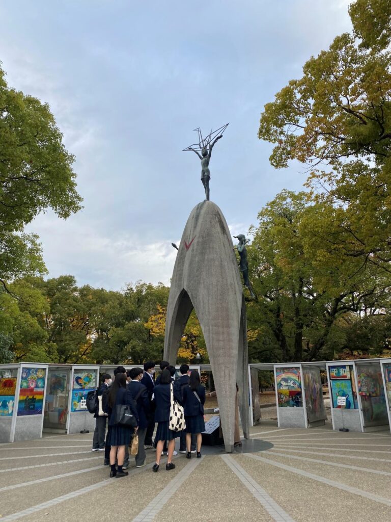 Visiting Hiroshima Peace Memorial Park in Japan to learn about the city's history and atomic bombing