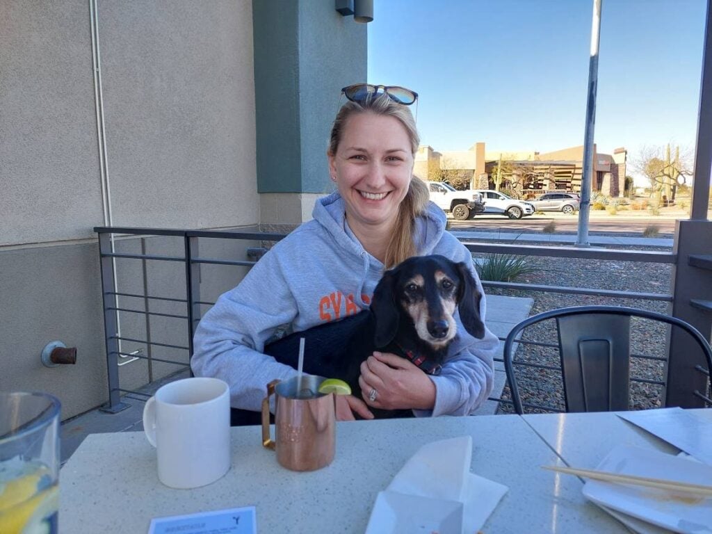 A pet owner shares the story of her disabled dog's travel adventures.