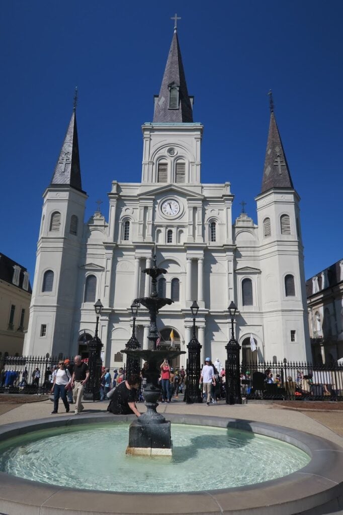 St. Louis Cathedral overlooking Jackson Square during a two-day haunted New Orleans trip filled with historic sights